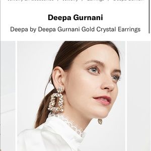 Deepa Gurnani Gold Crystal Earrings